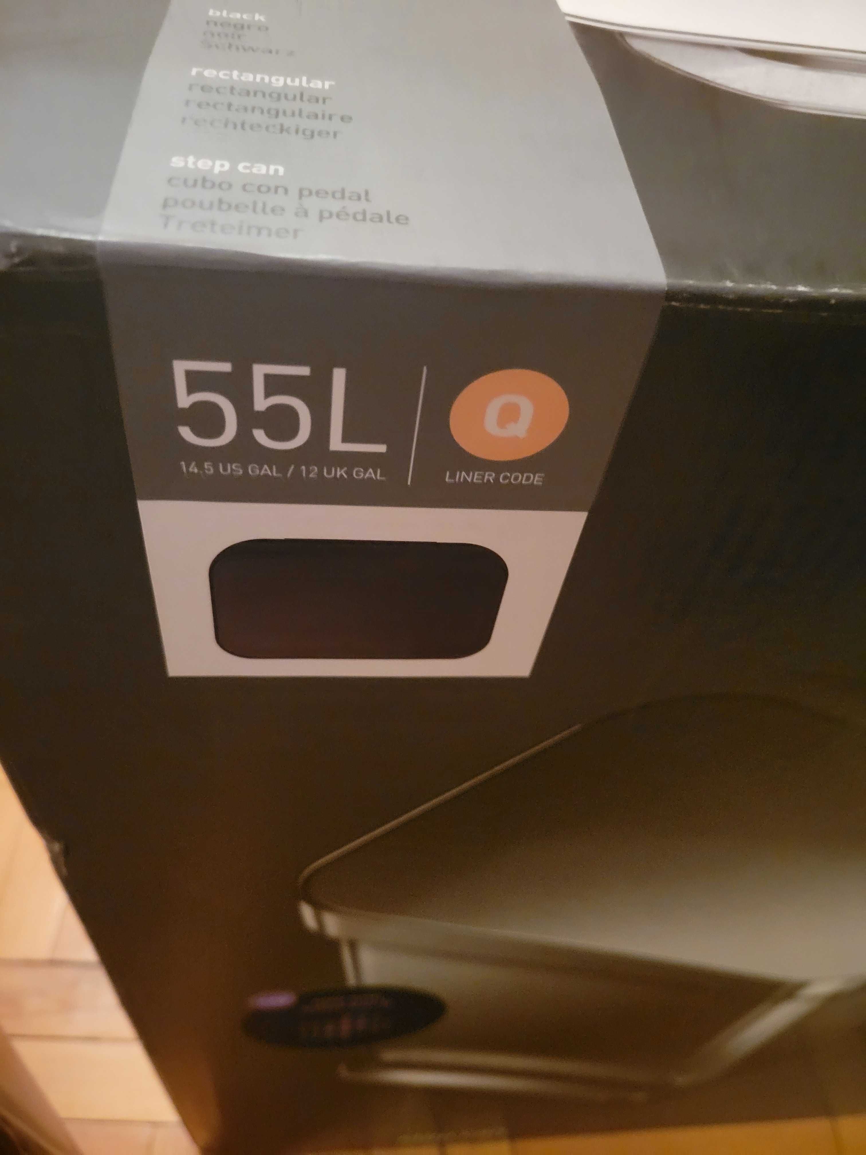 Педална кофа 55L неръждаема стомана - simplehuman матово черна