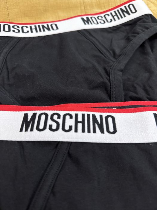 Moschino set 2 chiloti barbati negri cu logo alb marimea XL noi origin