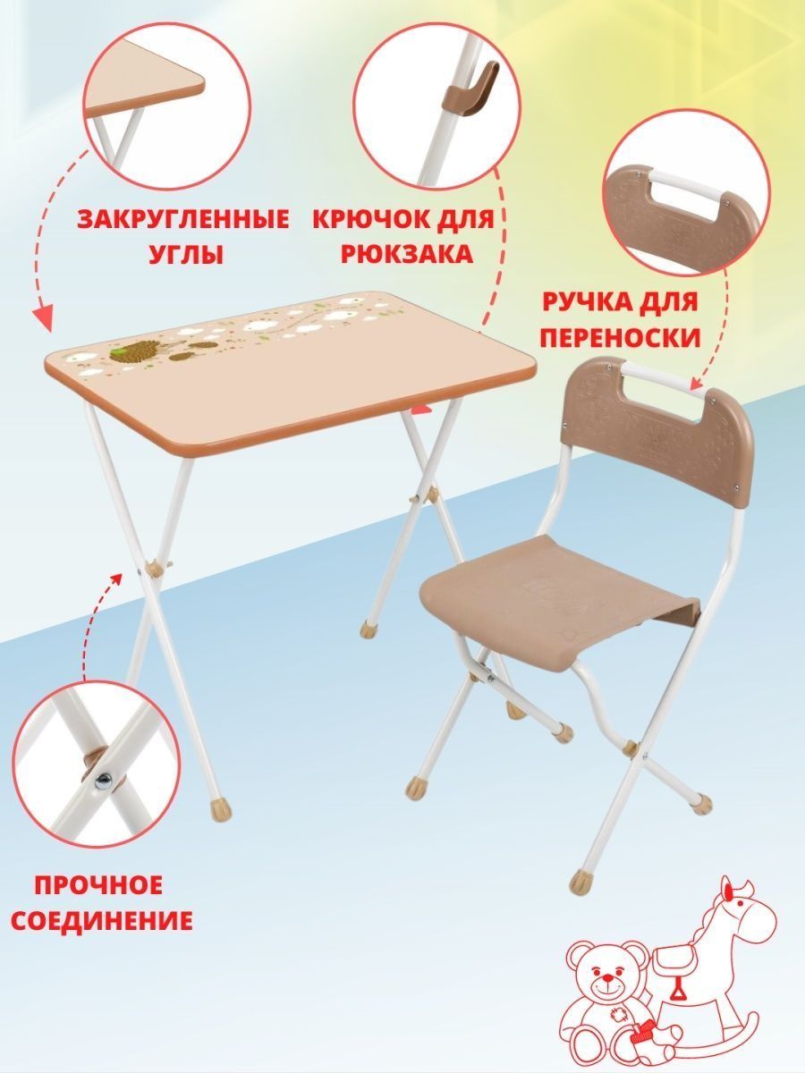 Российская складная детская мебель Nika kids стол + стул. Парта