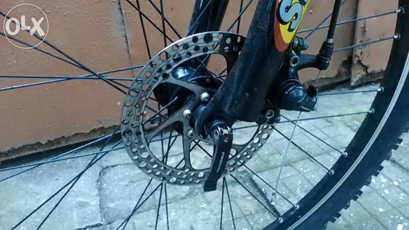 Планински алуминиев велосипед Бианчи с амортисьори 26 цола и дискови с
