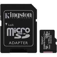 ФЛАШ КАРТА MicroSD 128 GB Kingston + SD адаптер клас10 Canvas Plus Тр