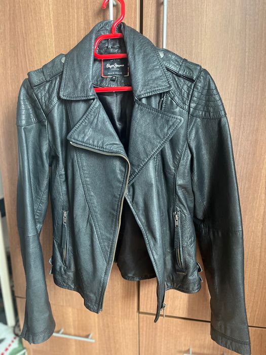 Geaca din piele naturala, marca Pepe Jeans, marime XS