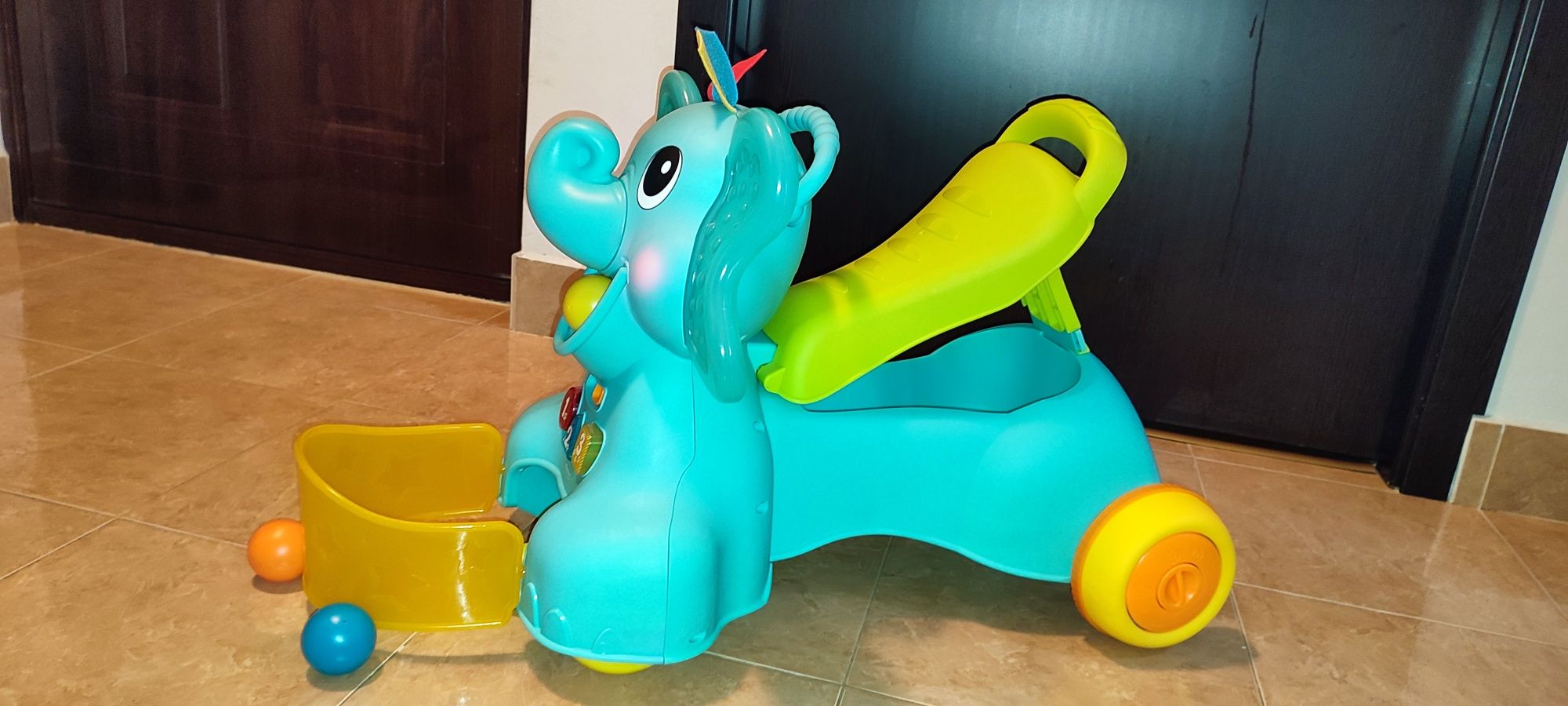 Masinuta fara pedale pentru copii, B Kids, elefant 3 in 1