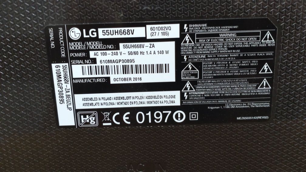Televizor led 4K UHD Smart LG 140 cm WiFi