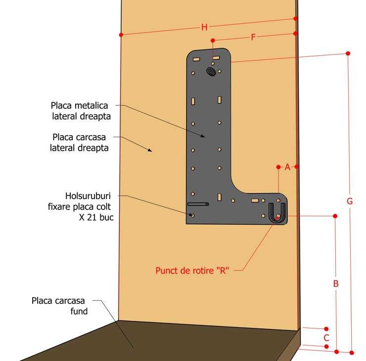 Mecanism  Sistem Pat Rabatabil orizontal vertical cu sau fara canapea