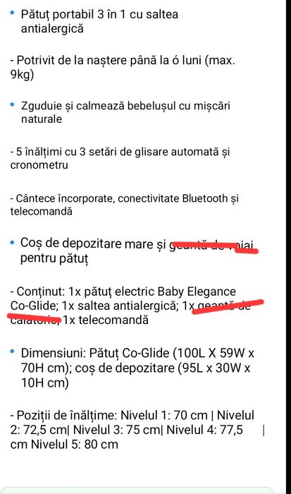 Patut bebe (electric cu bluetooth)