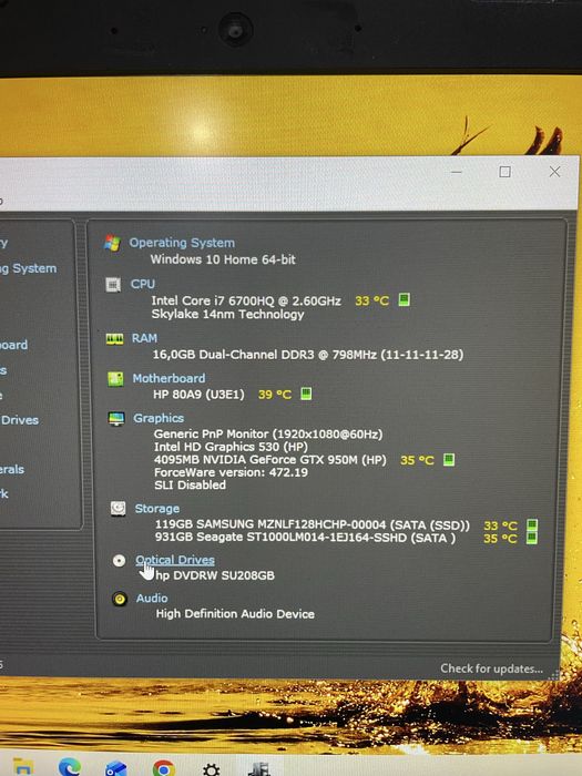 Laptop HP Pavilion Gamimg 15,  i7-6700HQ, GTX 4gb, 16gb ram, ssd