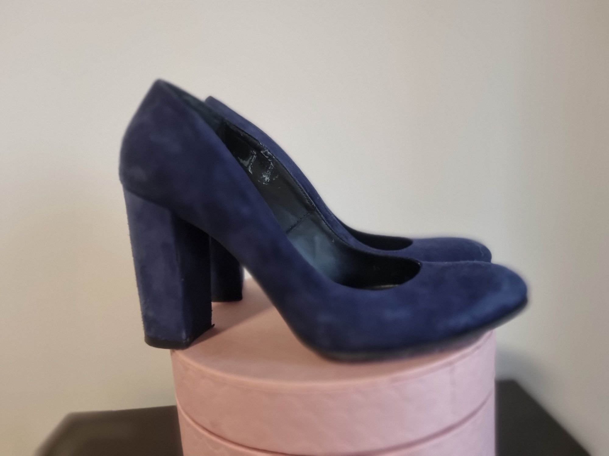Pantofi Dama, bleumarin piele întoarsă Nr 39