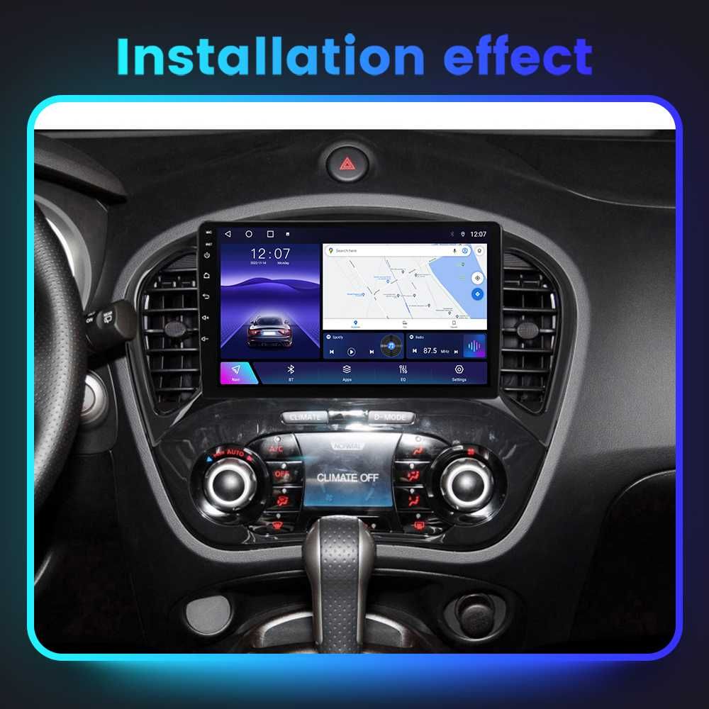 Navigatie Android 12 NISSAN JUKE 2010 -2019 1/8 Gb Waze CarPlay CAMERA