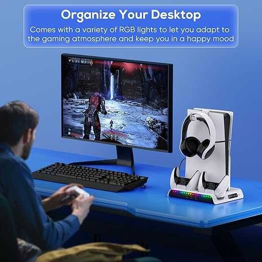 FYOUNG Вертикална охлаждаща стойк за зареждане  PlayStation 5 Slim
