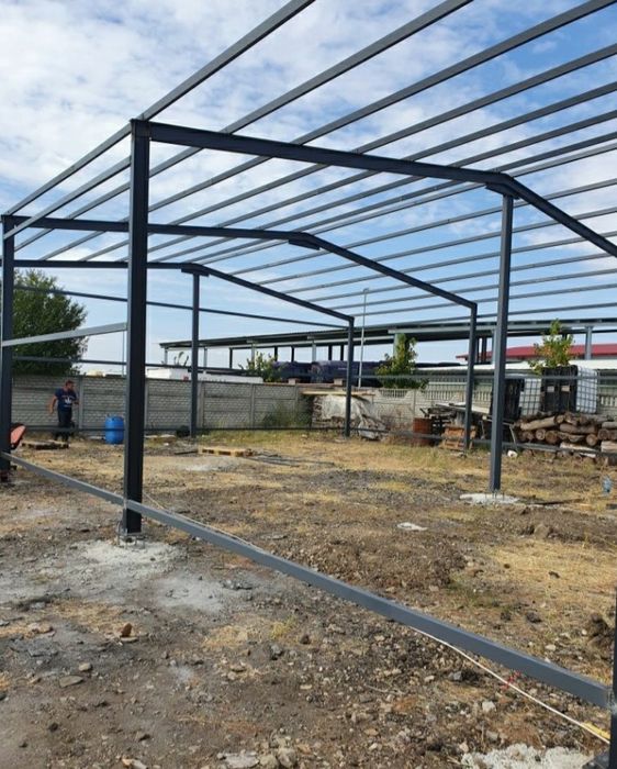 Vand Hala Metalica etajata completa la gata cu panouri gri antracit