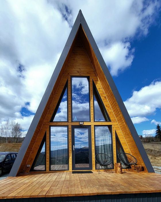 Vand cabane din lemn tip A – constructie la comanda, montaj rapid