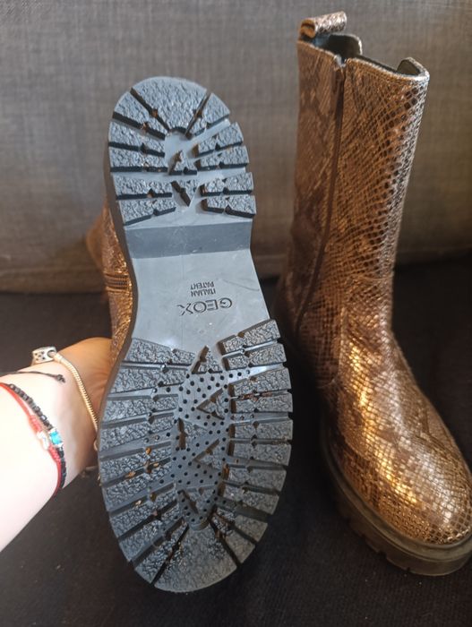 Боти естествена кожа Geox, змийски десен