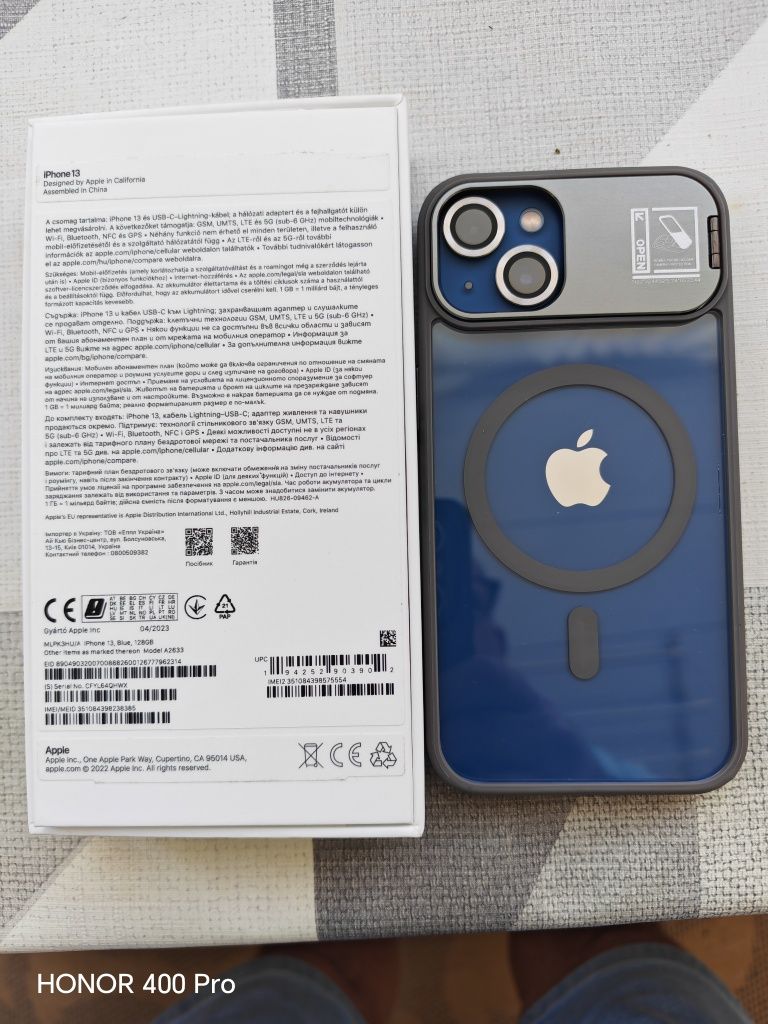 IPhone 13 Blue 128 гб. Перфектен без Забележки