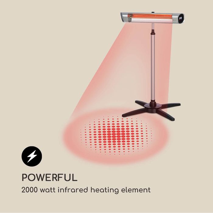 Dark Wave, Инфрачервен нагревател, 2000W, позлатена въглеродна тръба