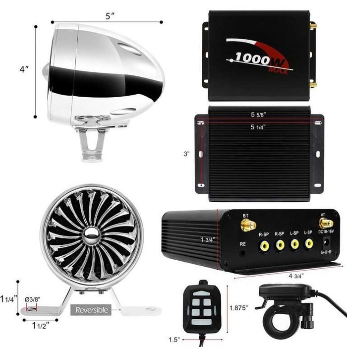 Boxe moto Road Beats M1000A, crom