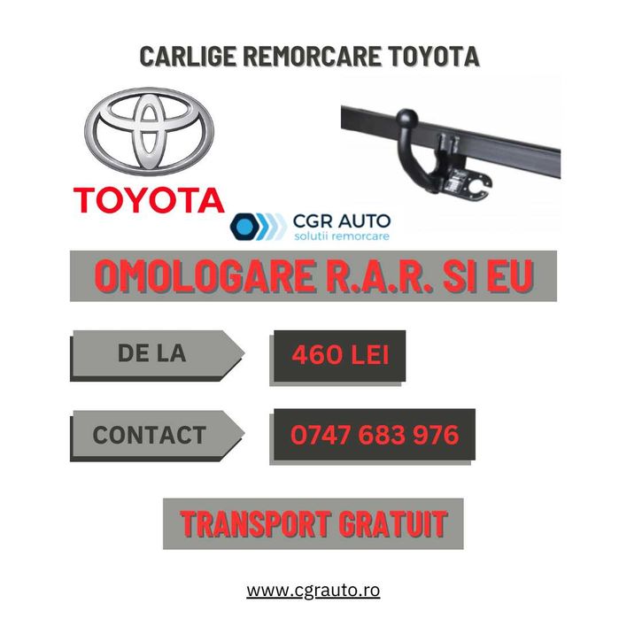 Carlige remorcare Toyota - 5 Ani Garantie