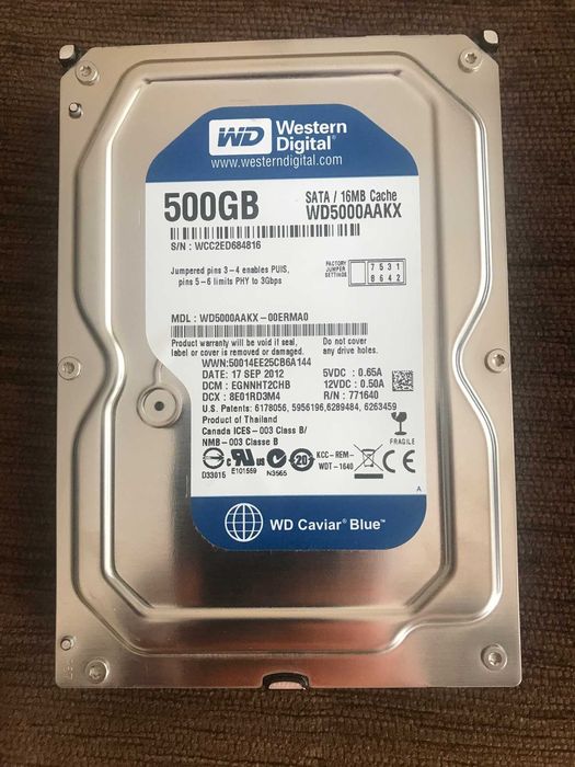 Хард диск WD 500 Gb Blue Sata III