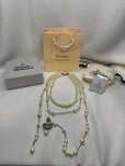 VIVIENNE Westwood colier ”broken pearl”, perle/argintiu, pietre.