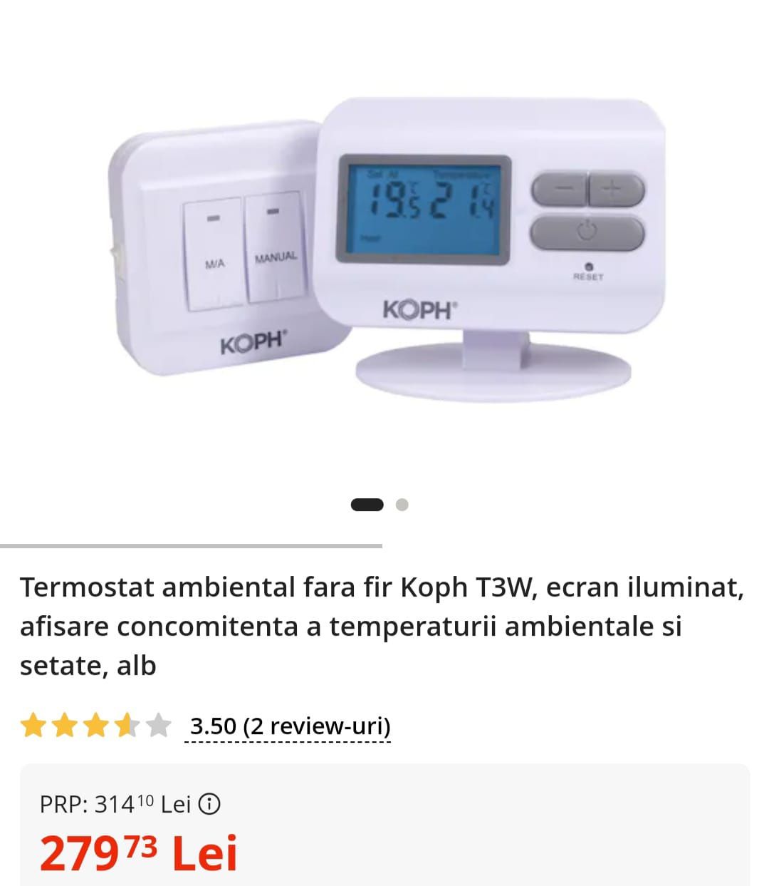 Termostat ambiental fără fir T3W