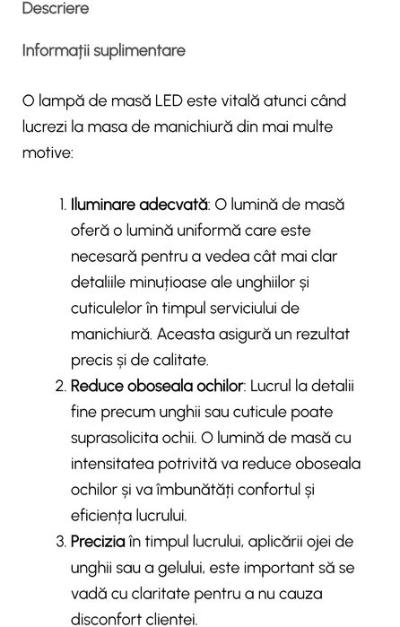 Lampă masă Led - nouă, nefolosită