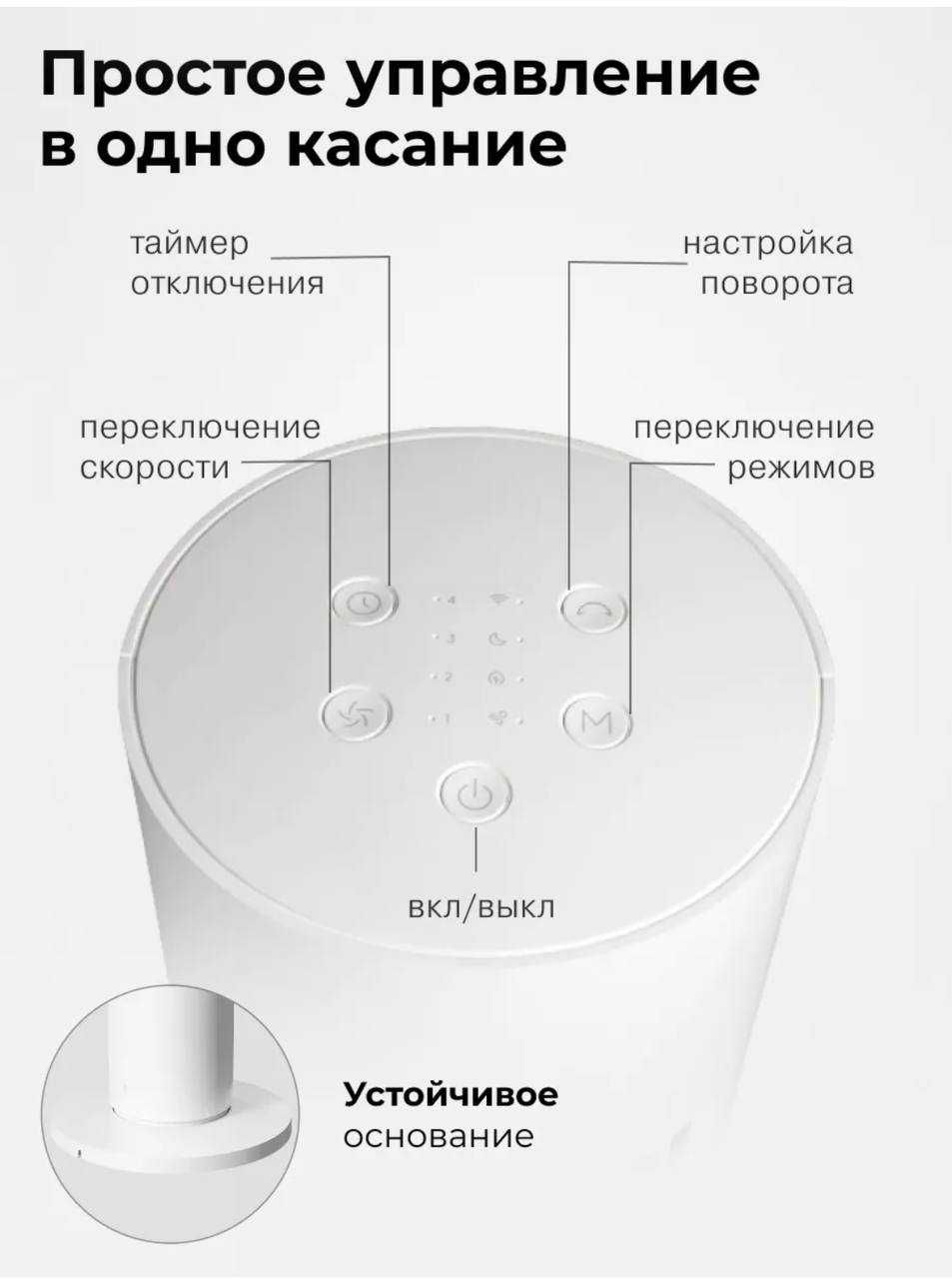 Вентилятор напольный Mijia Intelligent
Inverter Tower Fan 2