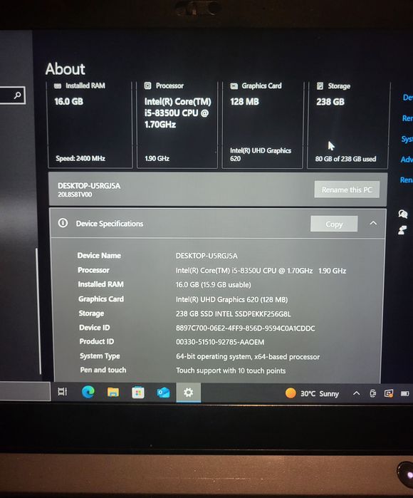 Laptop Lenovo ThinkPad T480s