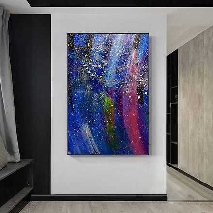 Картина абстрактная холст масло модерн живопись современная космос