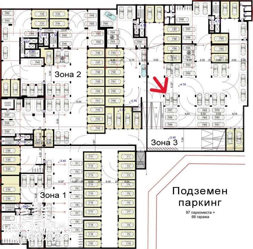 Продава! Паркомясто в подземен паркинг , сграда "Арена" , ж.к.Изгрев