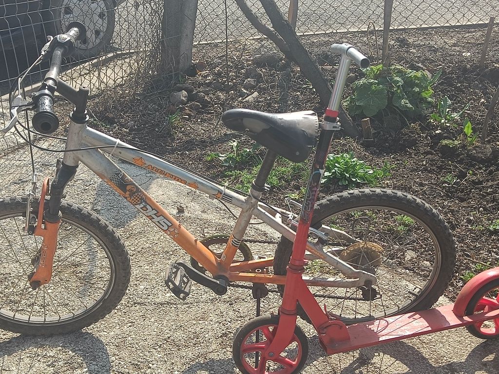 Bicicleta și trotineta pt copii între 4-8 ani
