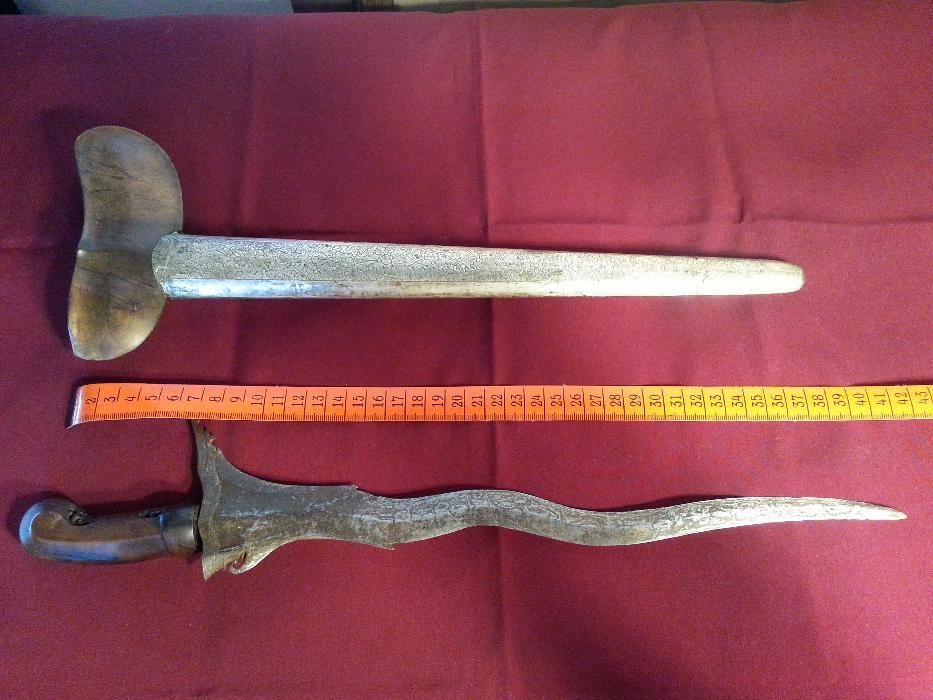 Уникална Кама КРИС , Керис Дамаска Стомана, Сребърна Кания