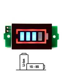 Индикатор за заряд на батерия за 1S-8S клетки