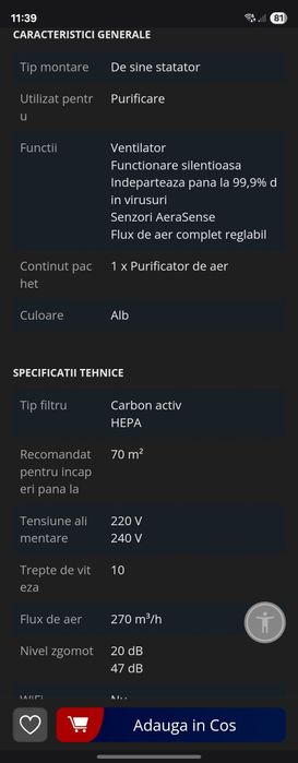 Purificator de aer Philips