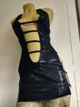 Rochie neagra elastica sexy erotica plasa vinil plasa XS S liv gratis