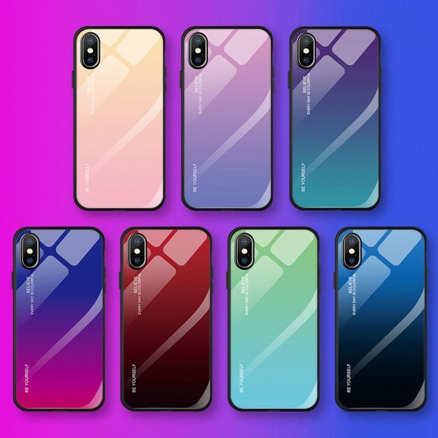 Husa Gradient din sticla iPhone X , XR, XS Max, 11, 11 Pro, 11 Pro Max