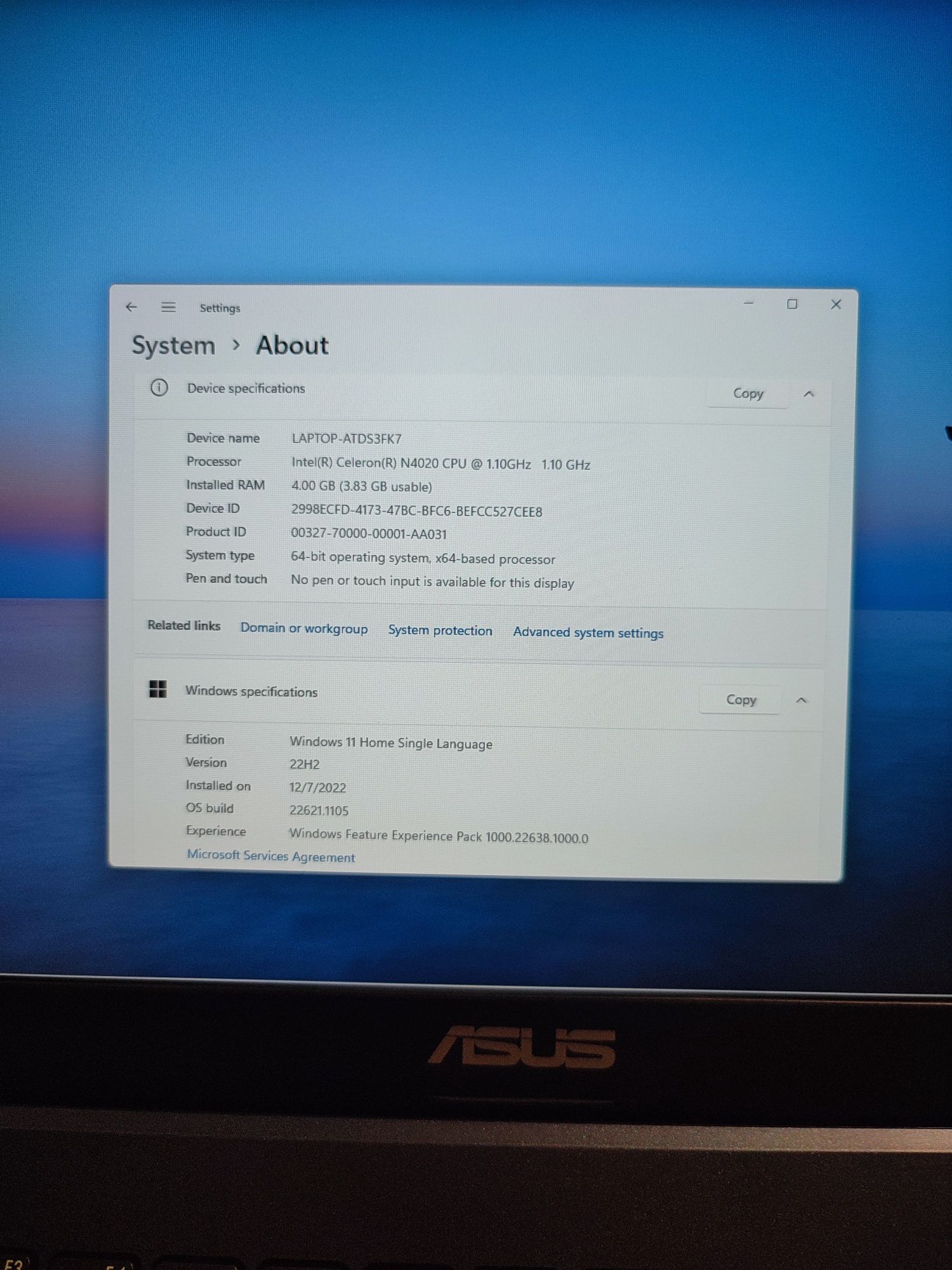 Laptop Asus E410MA nou