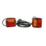 Lampa auto pentru remorca RapidAuto 99LT222E, 12/24V; cu magnet; cu Lucas; cu lumini nr inmatriculare; cu lumina parcare; cu lumina frana; patrat; suport Magnet; LED; Latime: 105 mm; Inaltime: 97 mm;