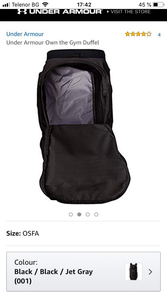 Under amour unisex’s own the gym duffel black jet gray