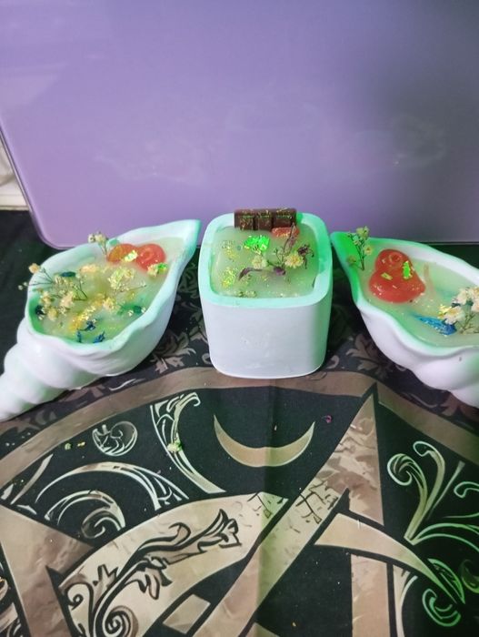 Аромо свечи, свечи с травами и рунами ручной работы, руны