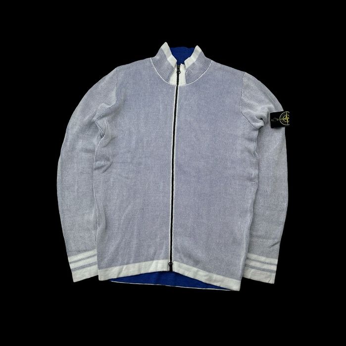 Stone island 2019 Iridescent Two Tone Waffle Knit Zipped Jumper
