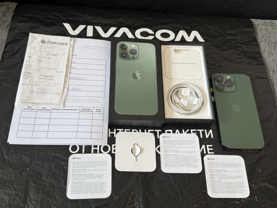 128GB iPhone 13 Pro Vivacom Гаранция 2024г. Green