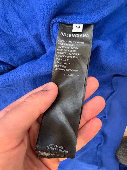 Balenciaga Soccer Zip Up Hoodie Blue