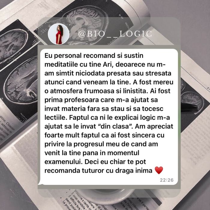 MEDITAȚII BIOLOGIE (bac și admitere medicină)