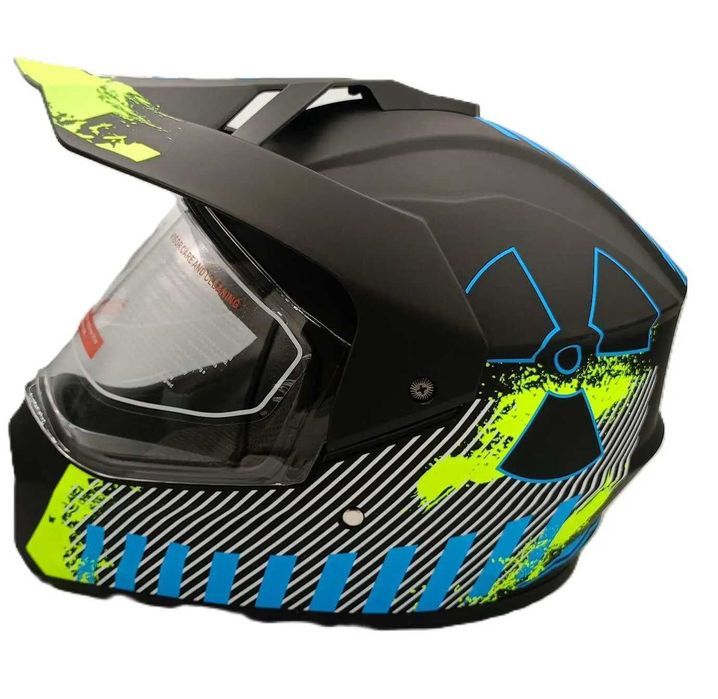 Каска Крос Мотор/Скутер/Бъги/Вело/АТВ с Визьор Два цвята