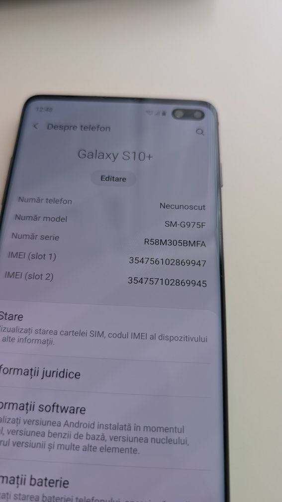 Samsung S10+ 512gb impecabil stare perfectă de funcționare
