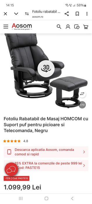 Fotoliu cu masaj