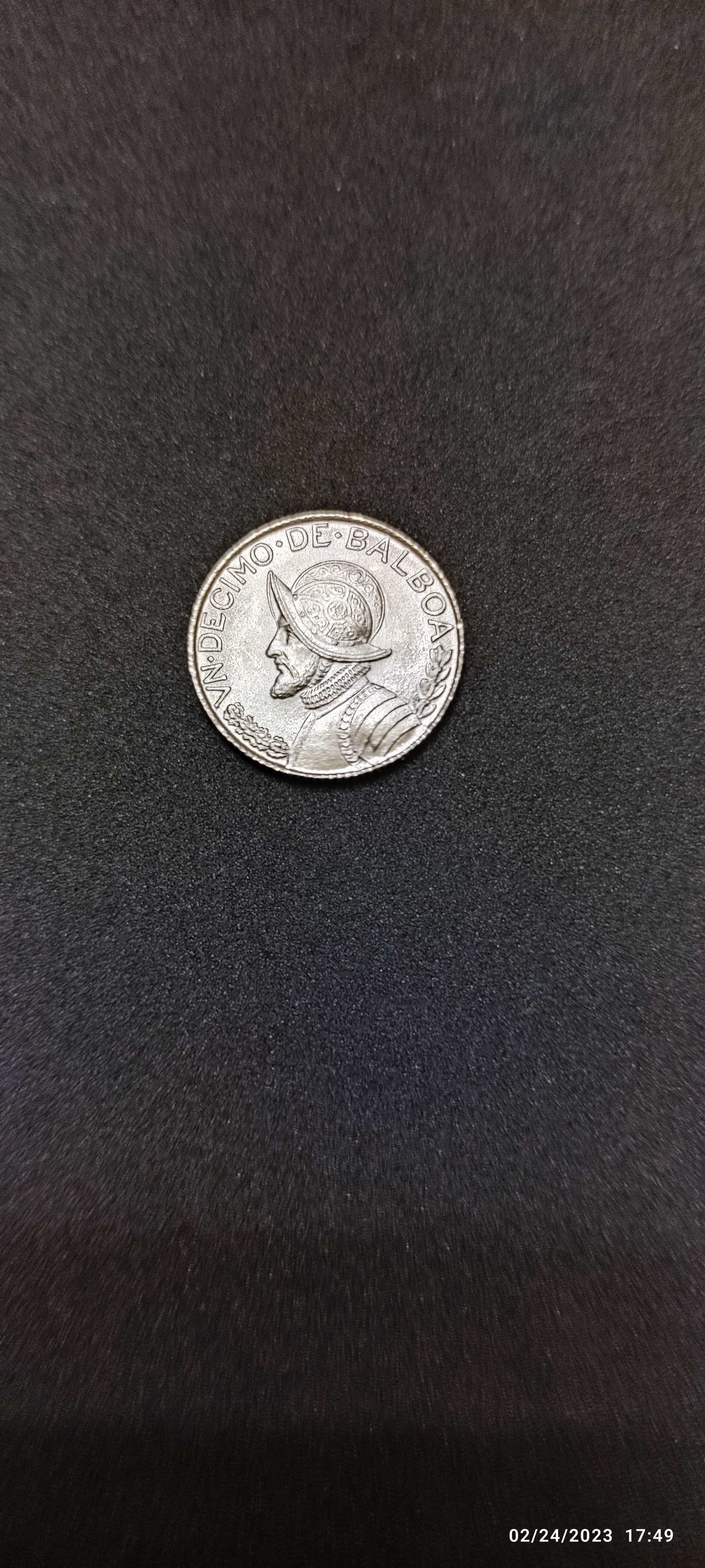 Moneda argint 1 Decimo, PANAMA, 1962