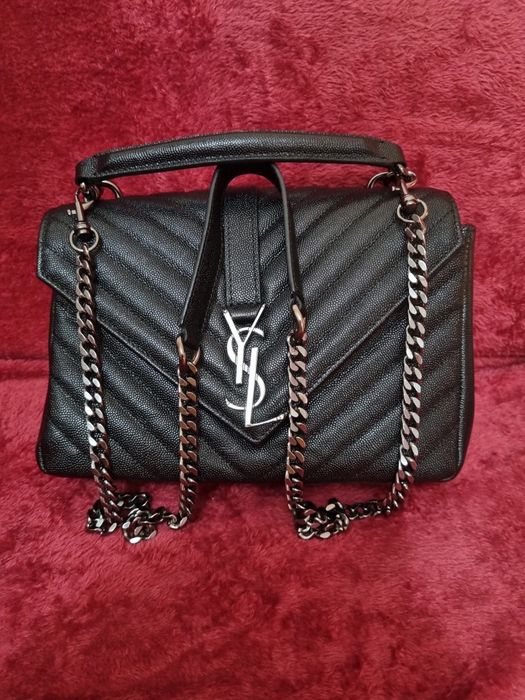 Vand geanta originala din piele naturala YSL cu factura