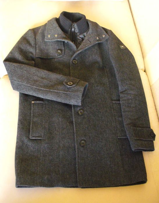 Преходно мъжко палто-Tom Tailor в Антрацитено сиво-черно