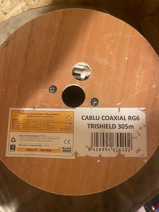 Cablu UTP CAT 5e/RG6 coaxial/Fibra optica